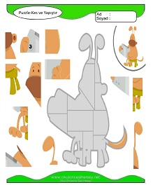 Puzzle Kes Yapıştır Çalışma Sayfaları